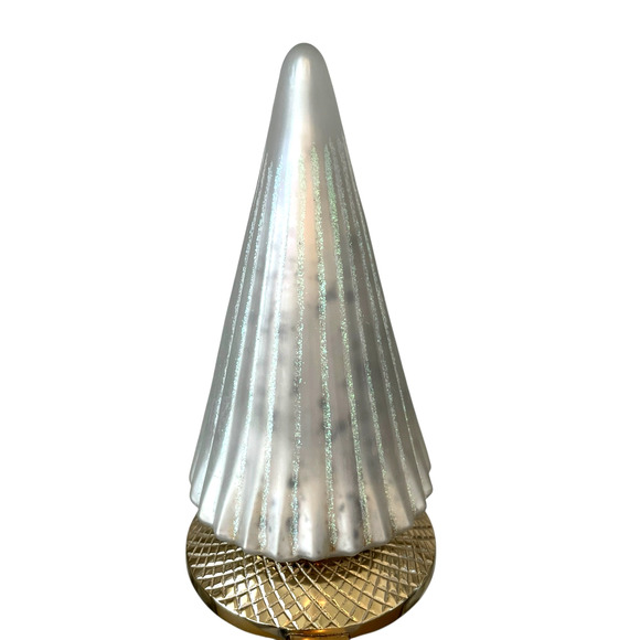 NEIMAN MARCUS Shiny Silver Tree Christmas Stocking Holder Holiday Glam Gold New - Picture 4 of 9